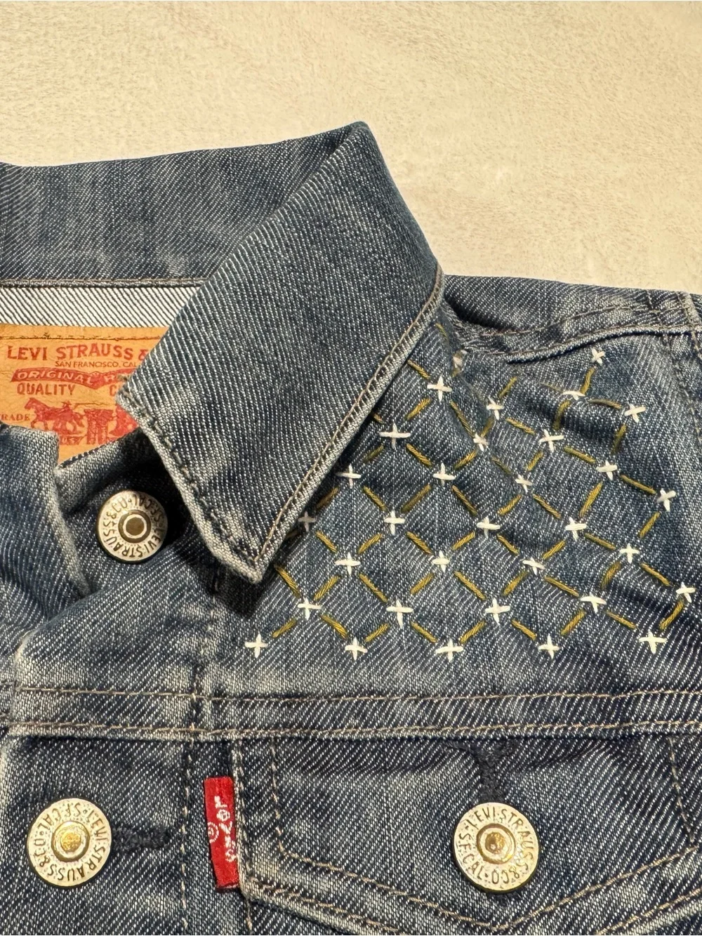 Levi's Kids 3T Denim Jacket with Sashiko Stitching